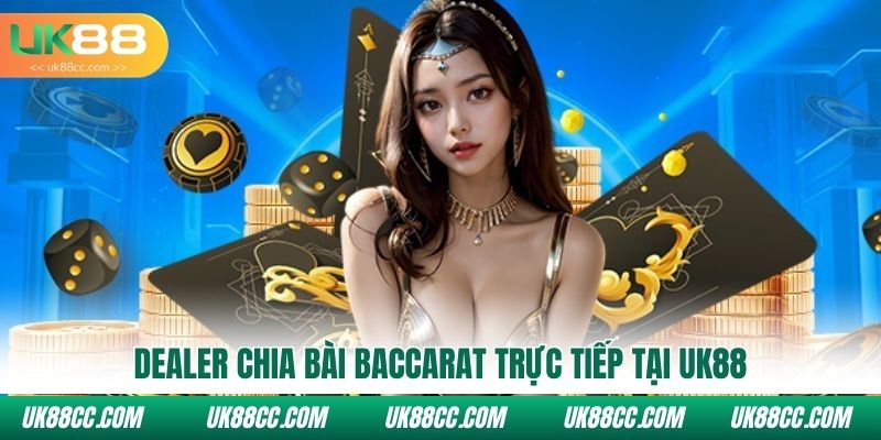 Dealer chia bài Baccarat trực tiếp tại Uk88