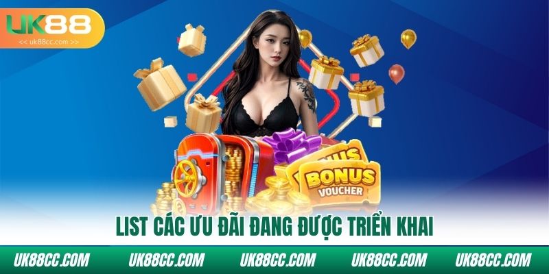 List các ưu đãi đang được triển khai